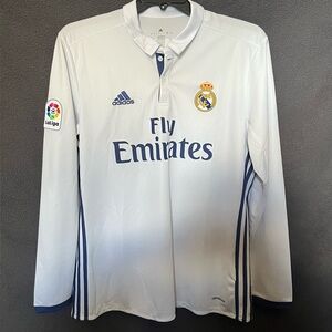 Men’s Authentic Real Madrid 2016/17 Home Jersey Size L #11 Bale Long Sleeve NWOT